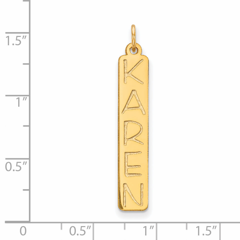 14k Yellow Gold 14k Yellow Gold Large Garfield Font  Bar Charm