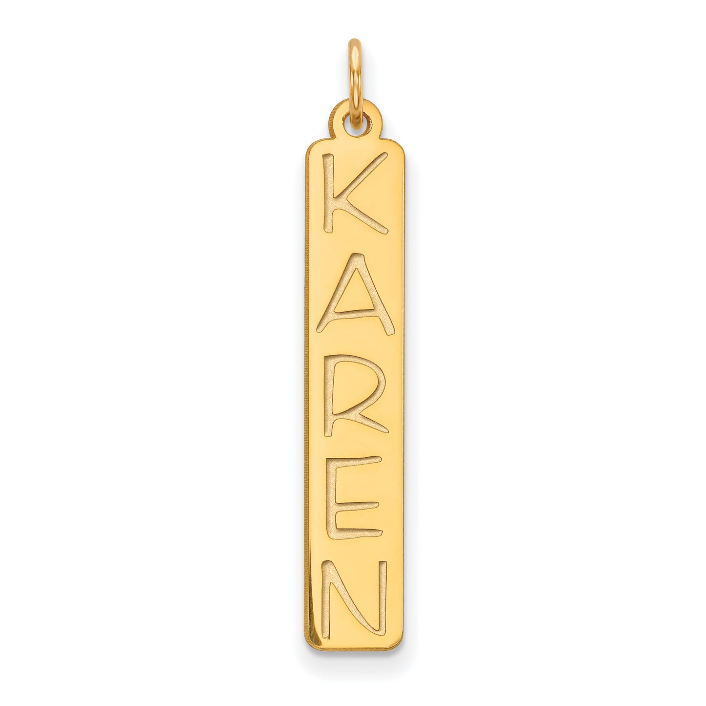 14k Yellow Gold 14k Yellow Gold Large Garfield Font  Bar Charm