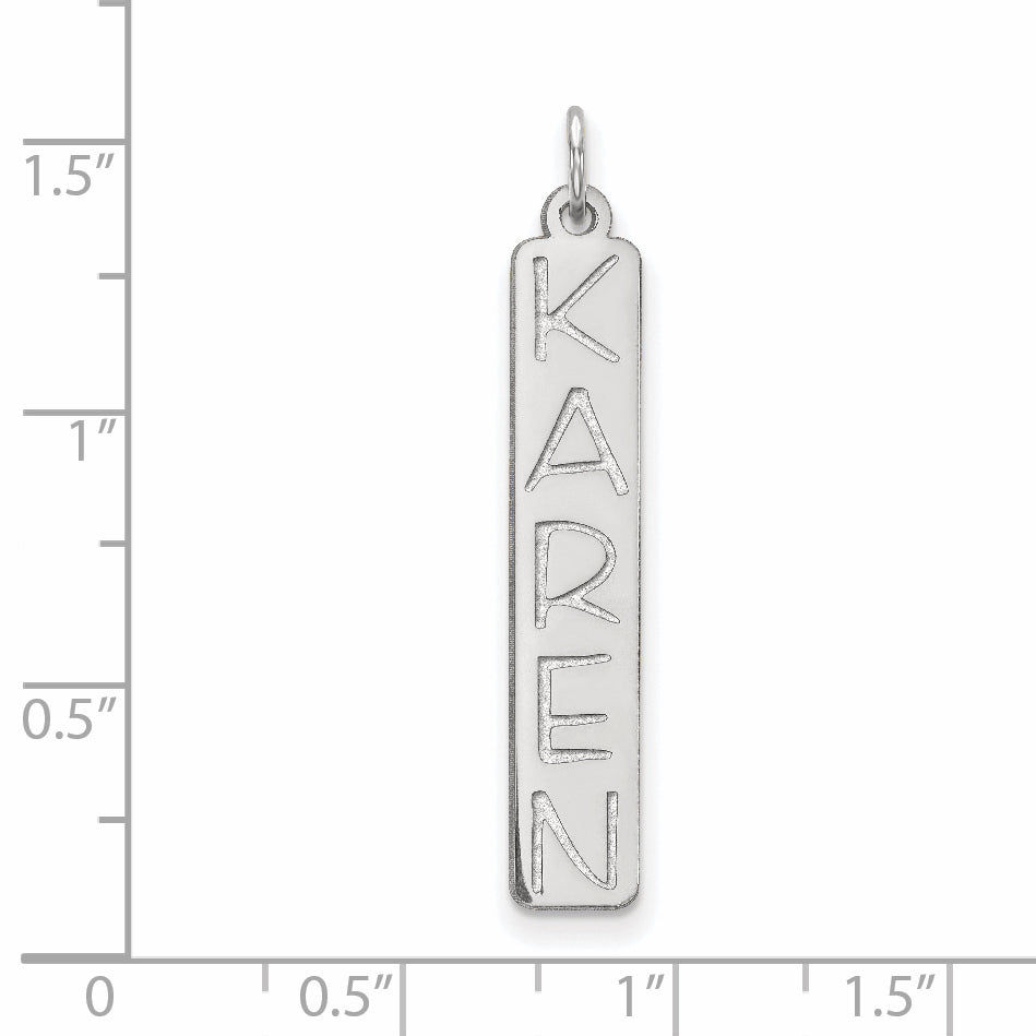 10k White Gold 10k White Gold Large Garfield Font  Bar Charm