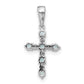 14k White Gold 14k White Gold Blue Topaz and Diamond Cross Pendant