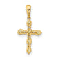 14k Yellow Gold 14k Peridot and Diamond Cross Pendant