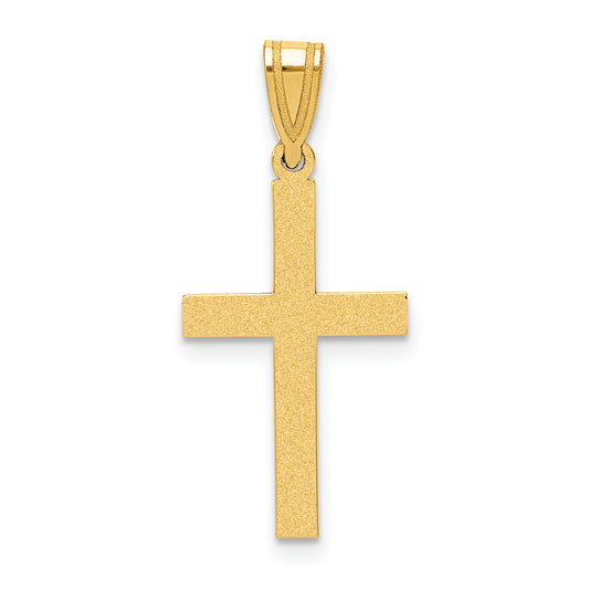 14k Yellow Gold 14k Sandblasted Cross Pendant