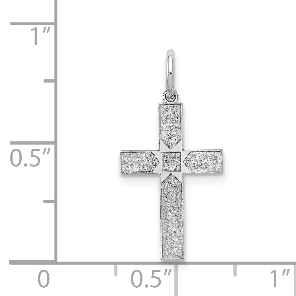 14k White Gold 14K White Gold Laser Designed Cross Pendant