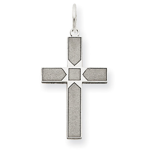 14k White Gold 14K White Gold Laser Designed Cross Pendant