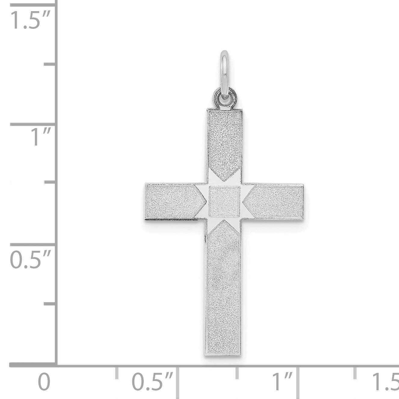 14k White Gold 14K White Gold Laser Designed Cross Pendant