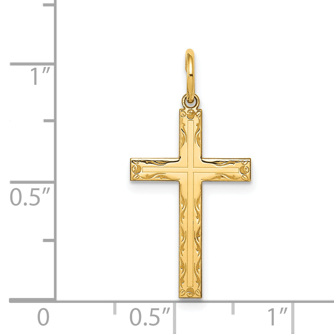 14k Yellow Gold 14K Laser Designed Cross Pendant