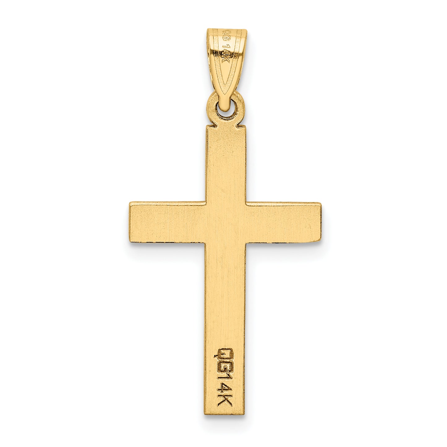 14k Yellow Gold 14k Sandblasted Cross Pendant