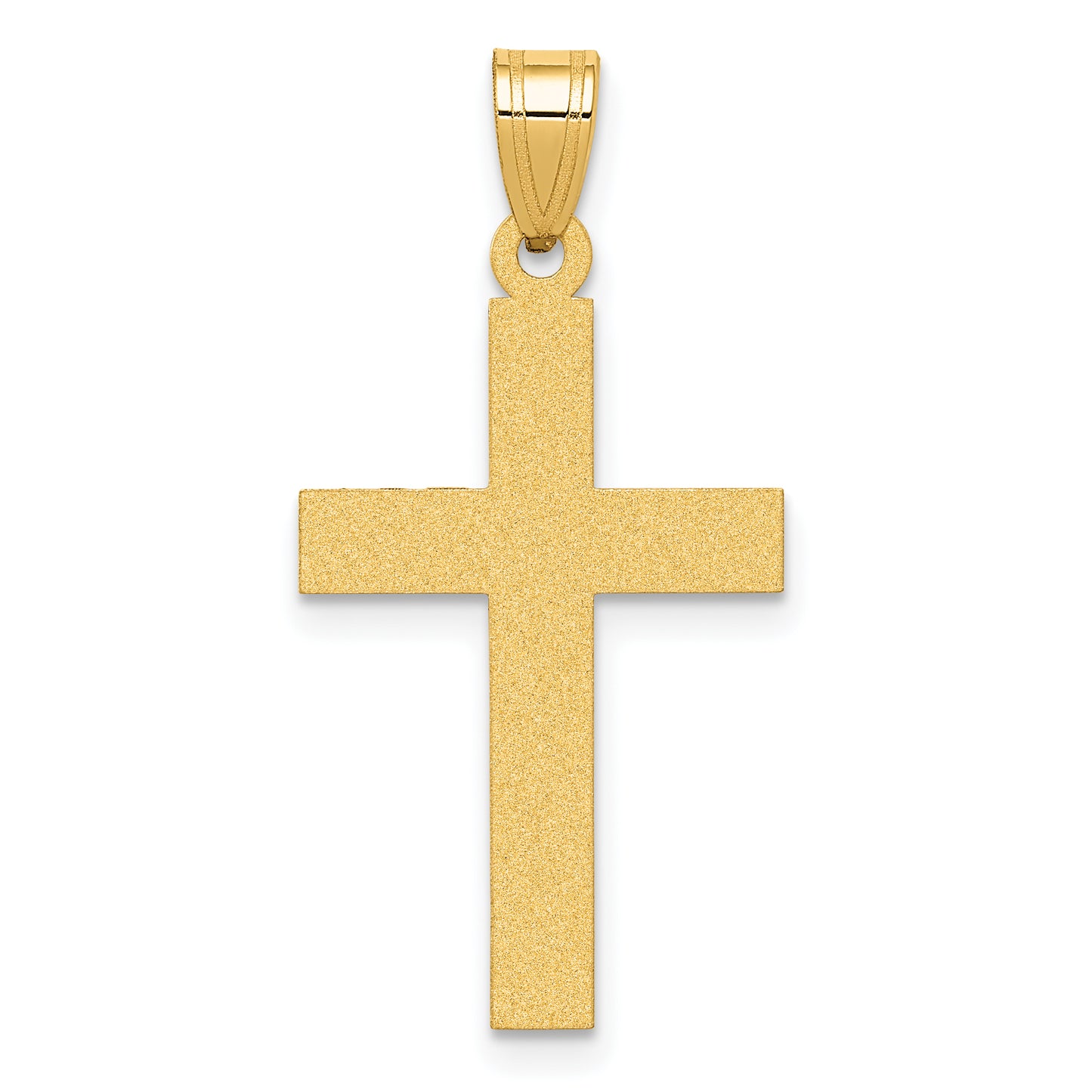 14k Yellow Gold 14k Sandblasted Cross Pendant