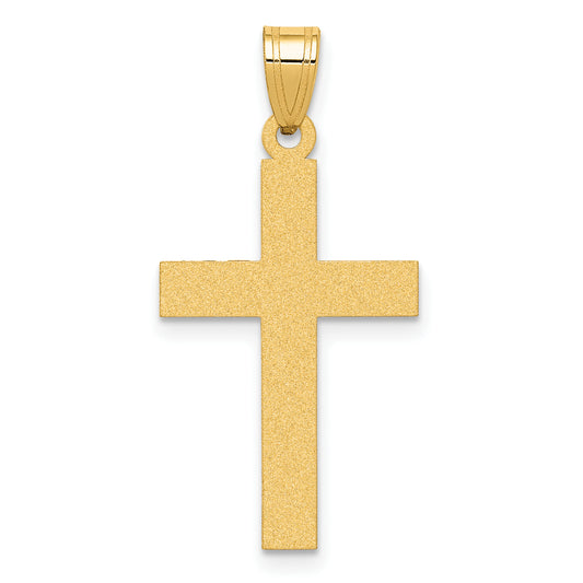 14k Yellow Gold 14k Sandblasted Cross Pendant