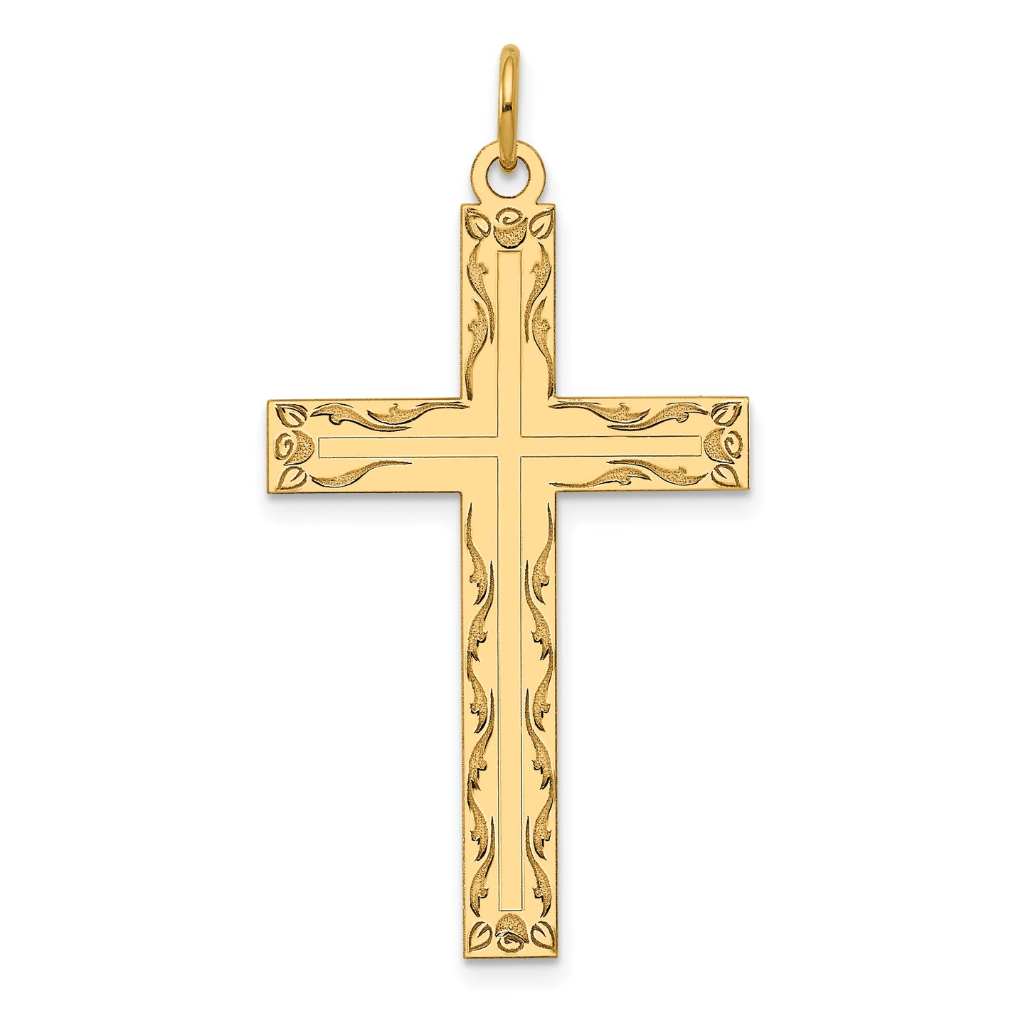 14k Yellow Gold 14K Laser Designed Cross Pendant