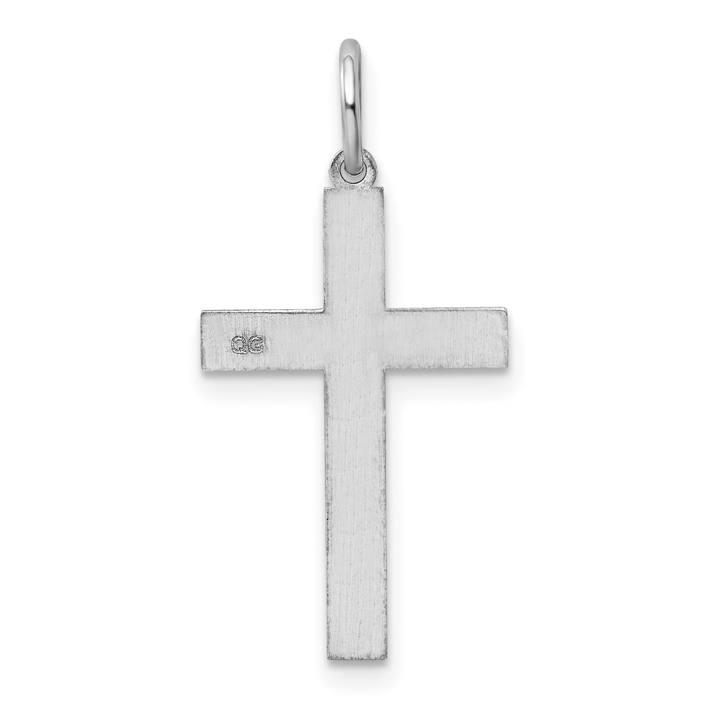 14k White Gold 14K White Gold Laser Designed Cross Pendant