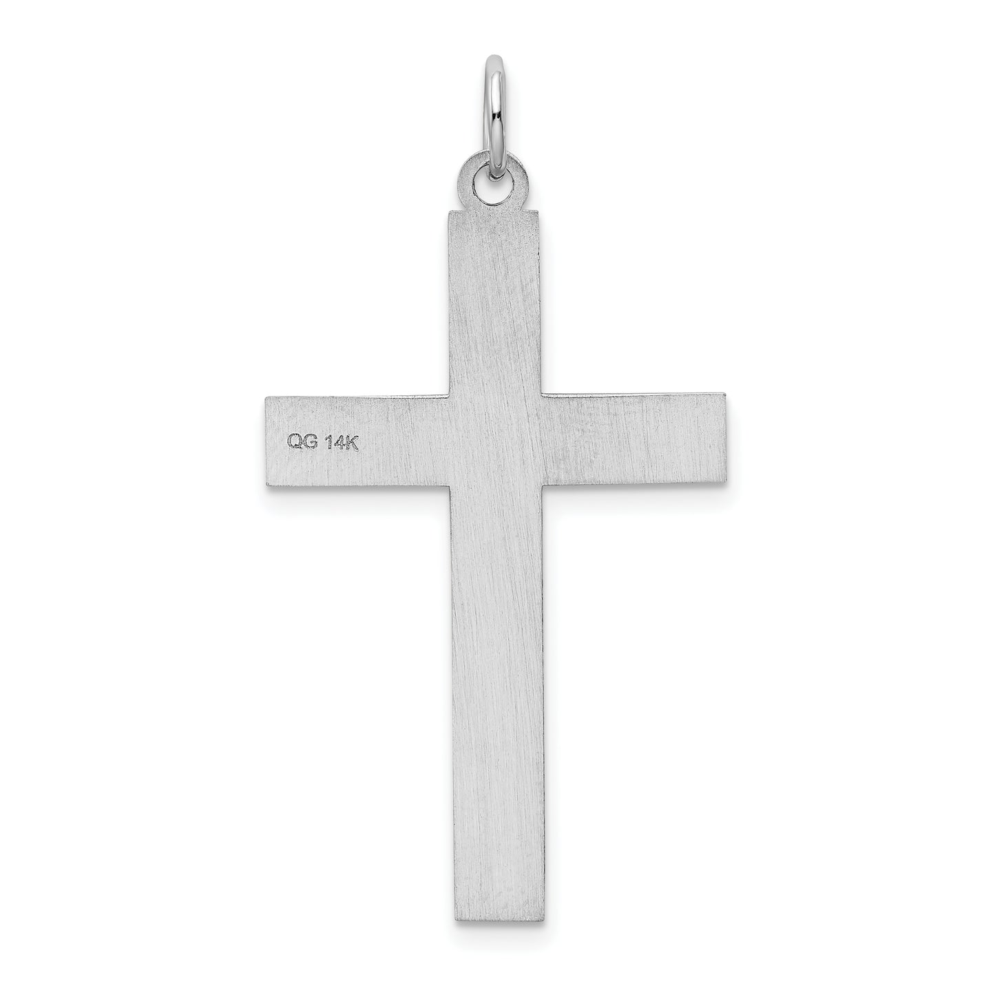 14k White Gold 14K White Gold Laser Designed Cross Pendant