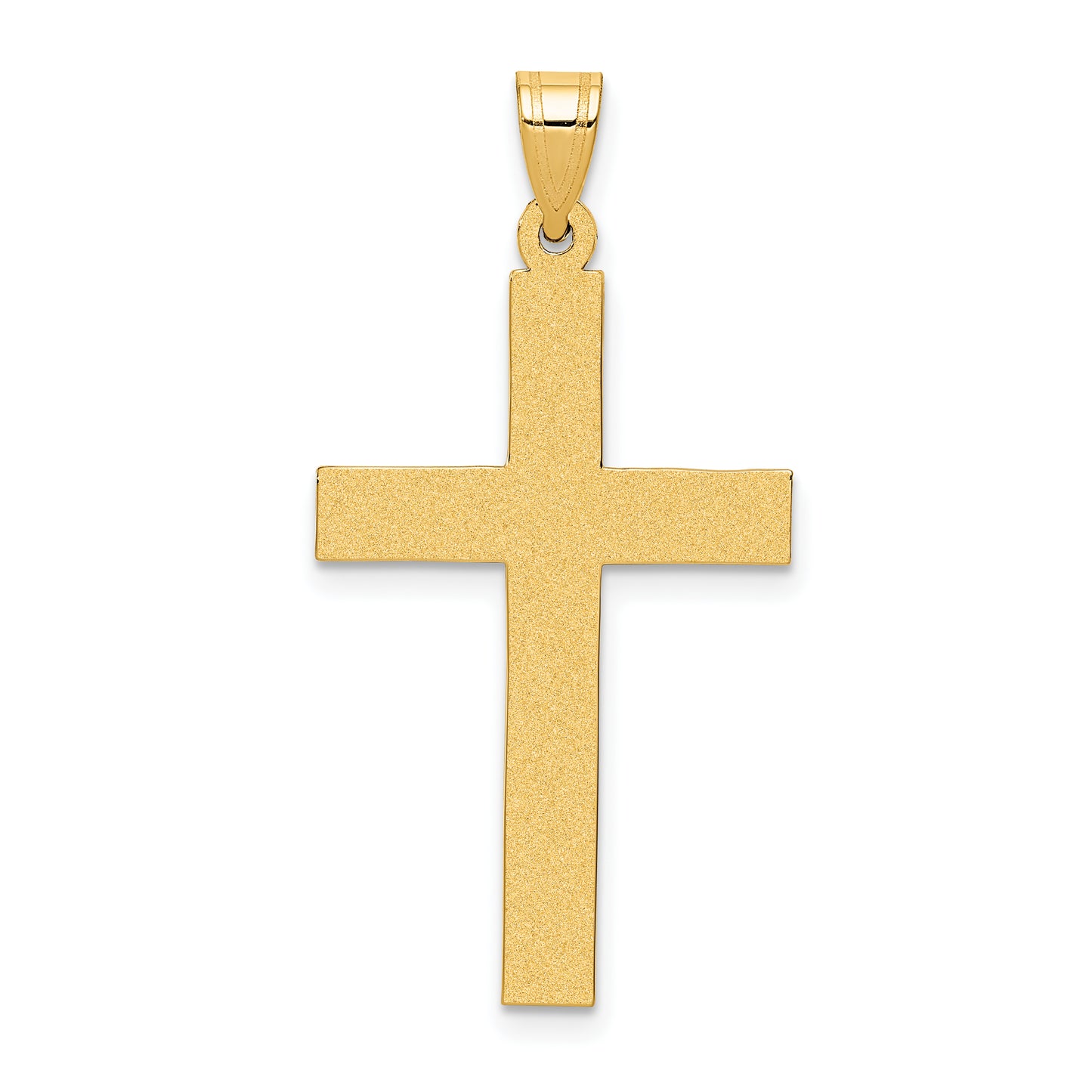 14k Yellow Gold 14k Sandblasted Cross Pendant