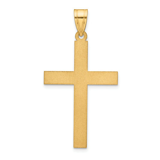 14k Yellow Gold 14k Sandblasted Cross Pendant