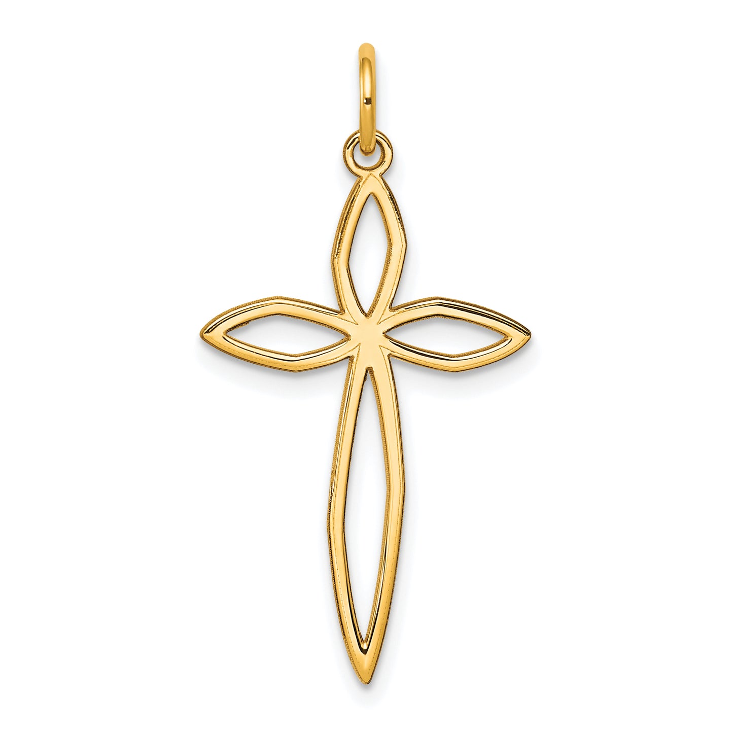 14k Yellow Gold 14K Laser Designed Passion Cross Pendant