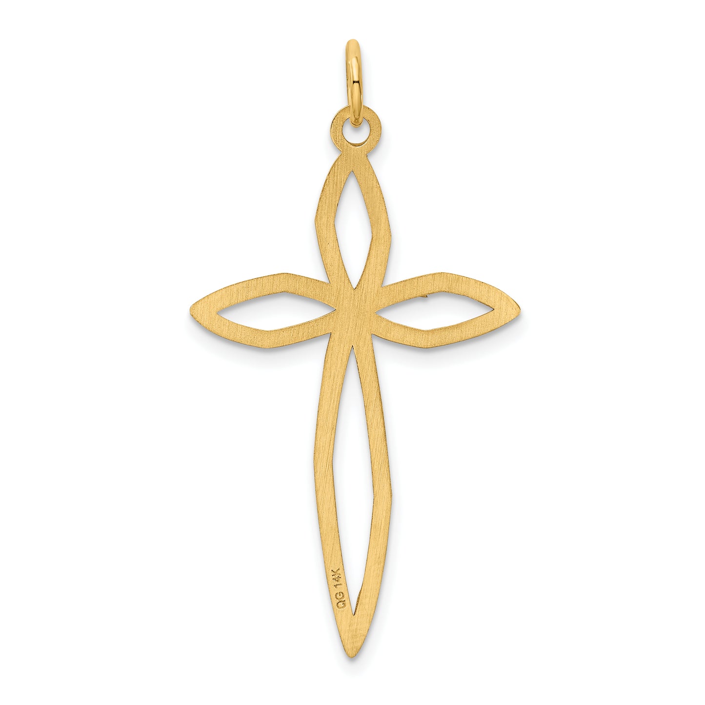 14k Yellow Gold 14K Laser Designed Passion Cross Pendant