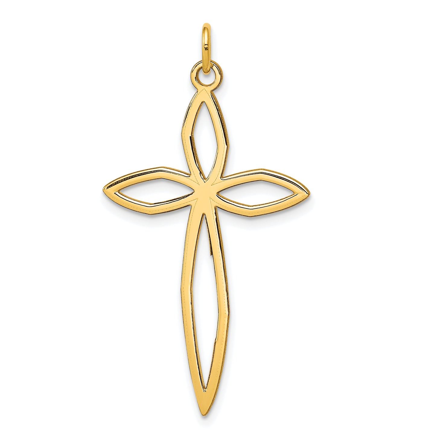 14k Yellow Gold 14K Laser Designed Passion Cross Pendant