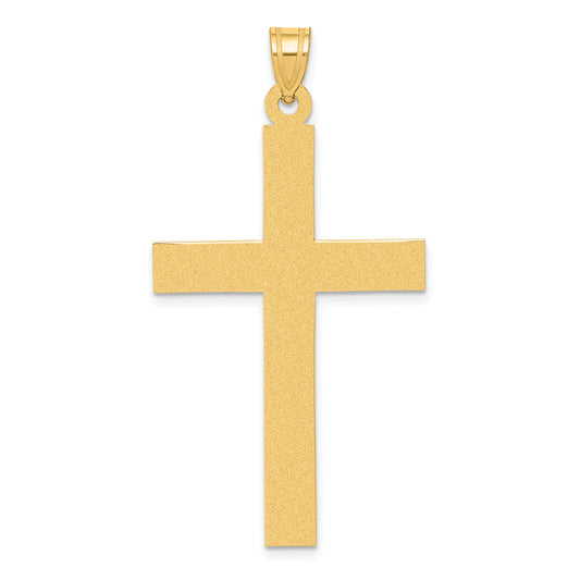 14k Yellow Gold 14k Sandblasted Cross Pendant