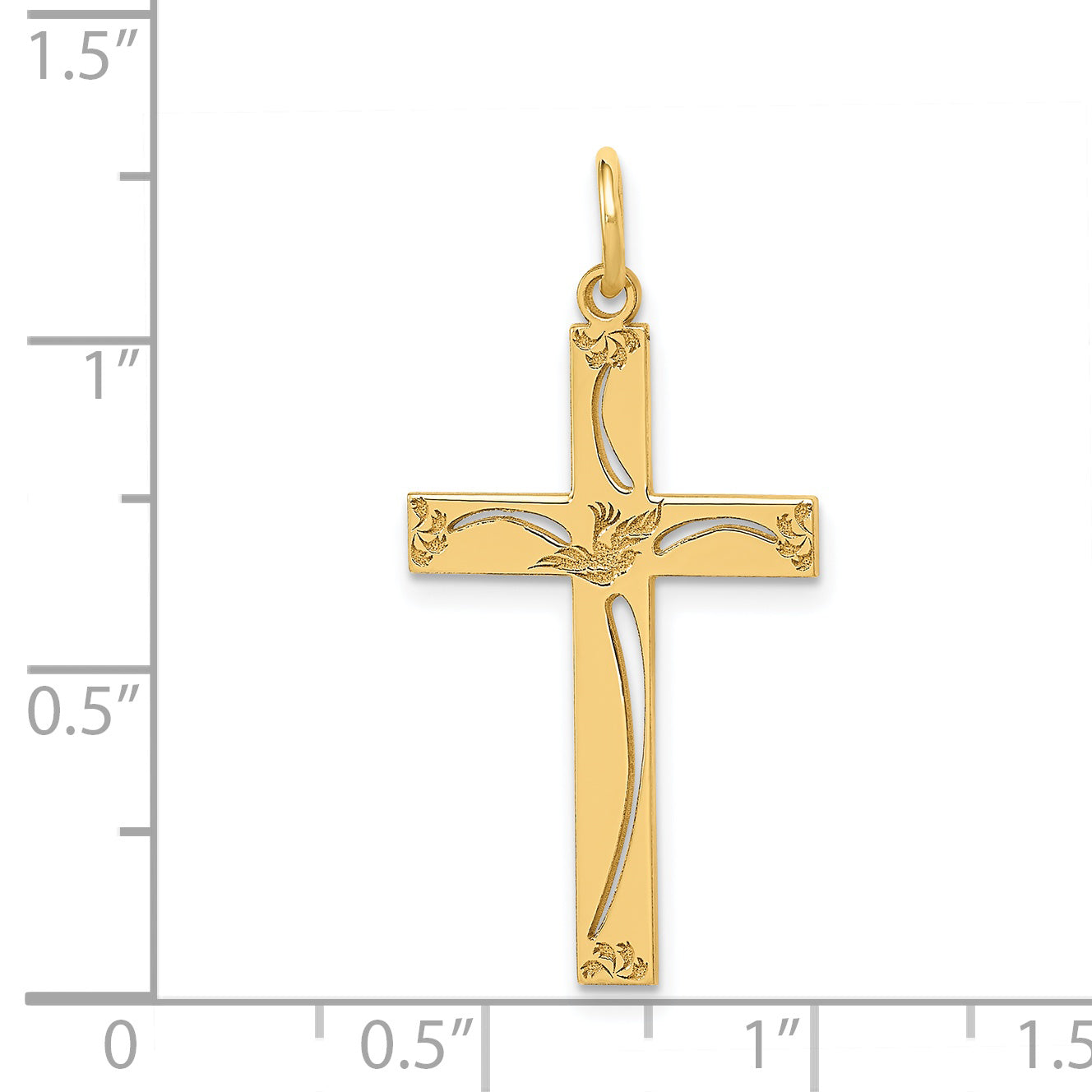 14k Yellow Gold 14K Laser Designed Cross Pendant