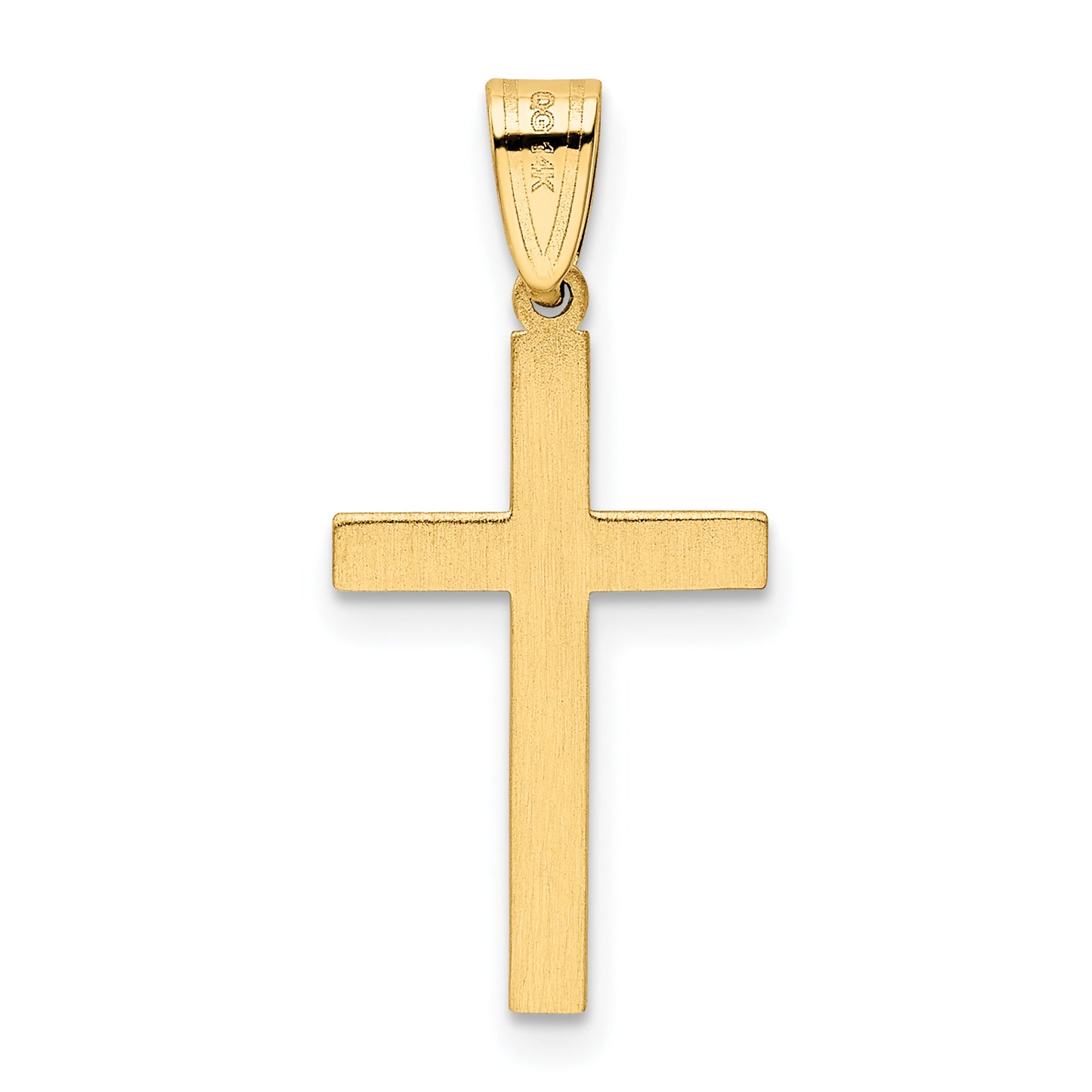 14k Yellow Gold 14k Solid Laser Etched Cross Pendant