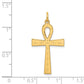 14k Yellow Gold 14K Laser Designed Ankh Cross Pendant