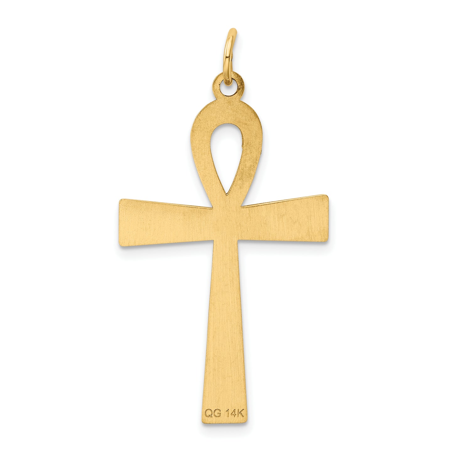 14k Yellow Gold 14K Laser Designed Ankh Cross Pendant