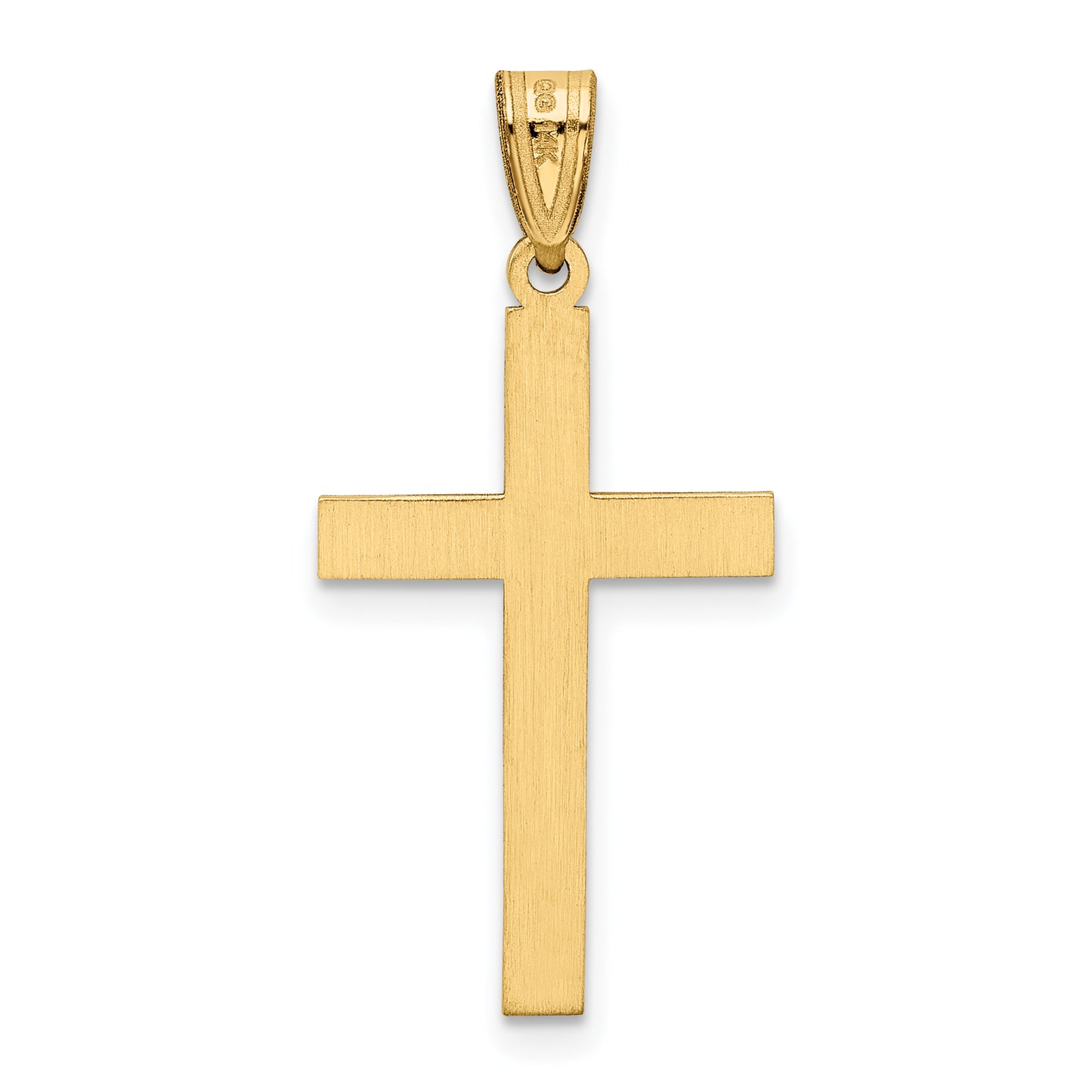 14k Yellow Gold 14k Solid Laser Etched Cross Pendant