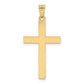 14k Yellow Gold 14k Solid Laser Etched Cross Pendant