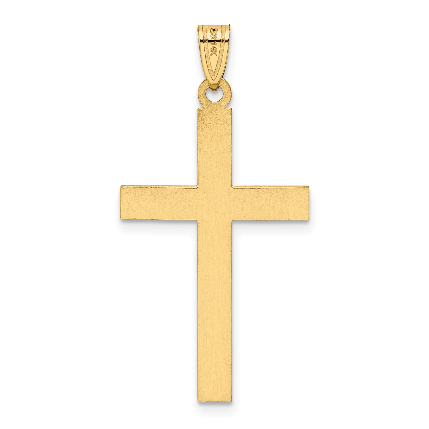 14k Yellow Gold 14k Solid Laser Etched Cross Pendant