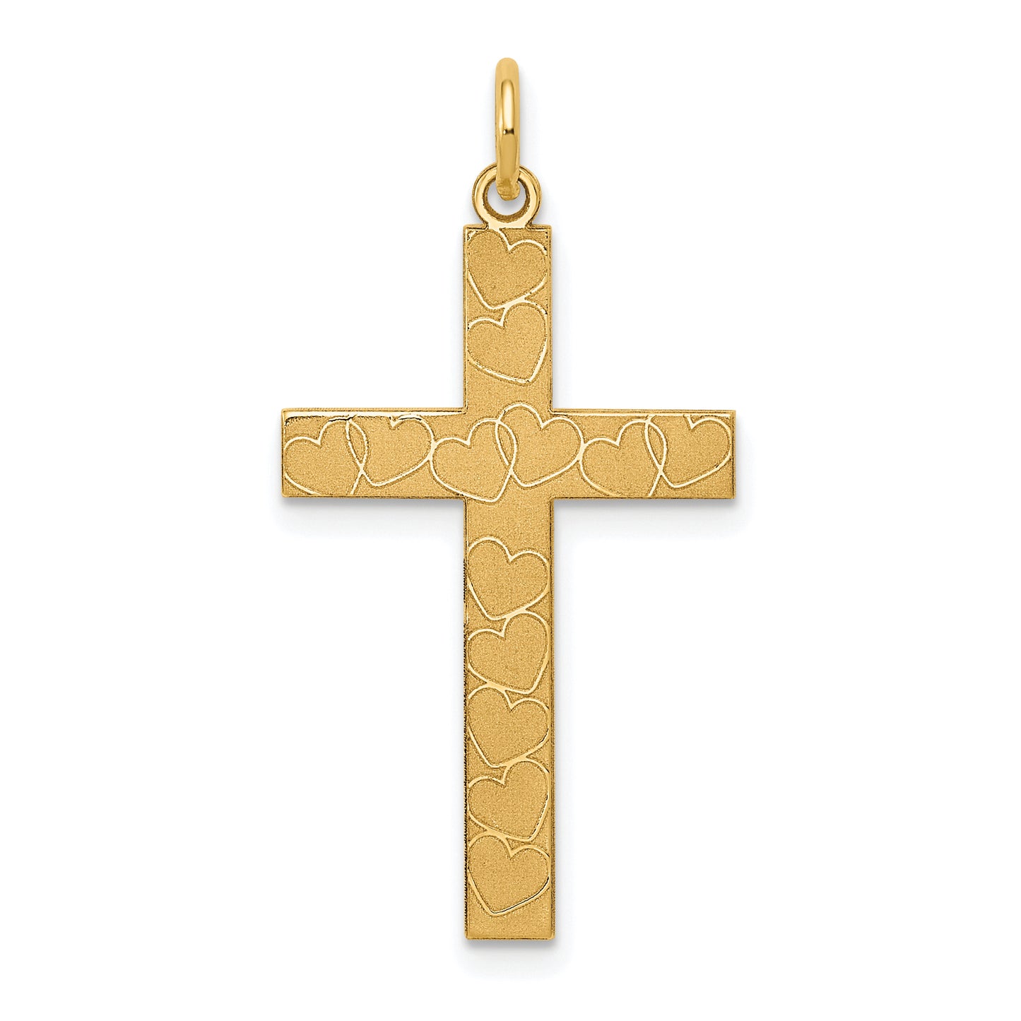 14k Yellow Gold 14K Laser Designed Cross Pendant