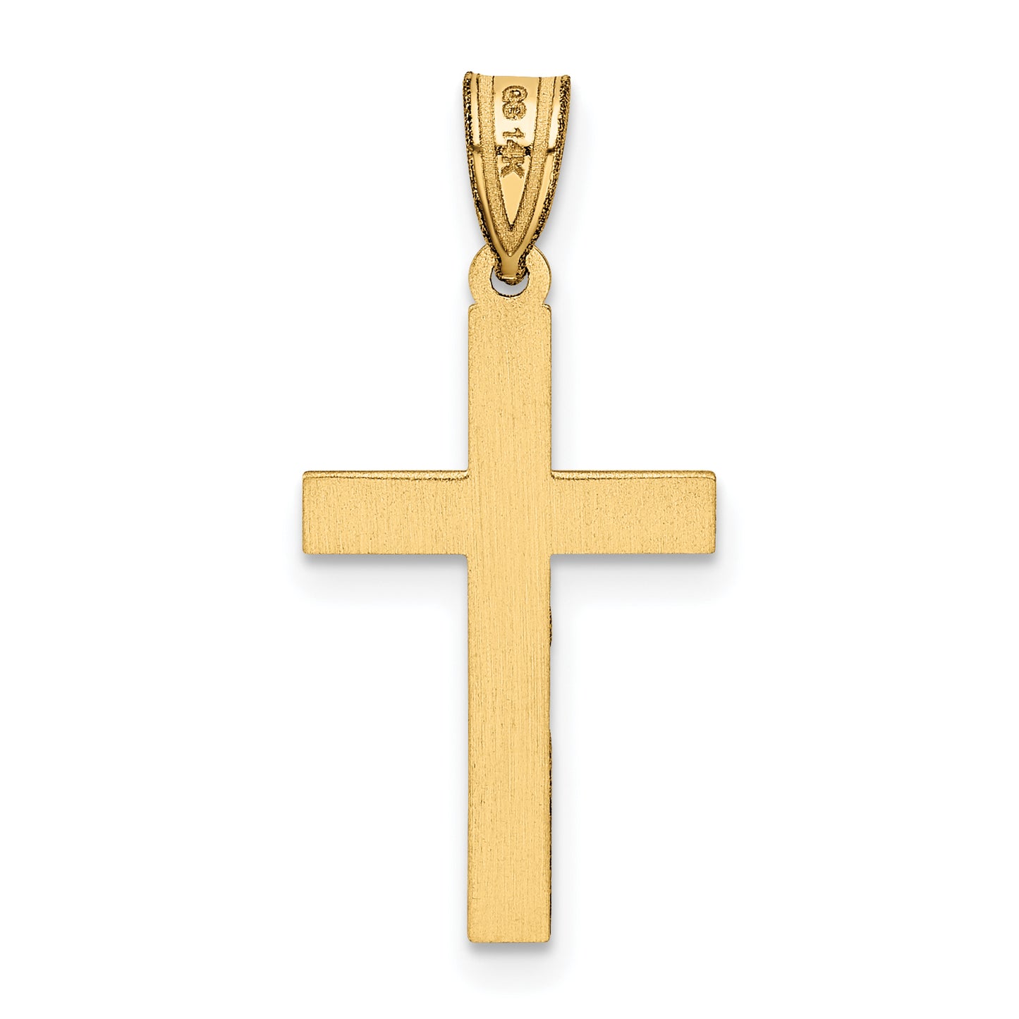 14k Yellow Gold 14k Florentine Satin Cross Pendant