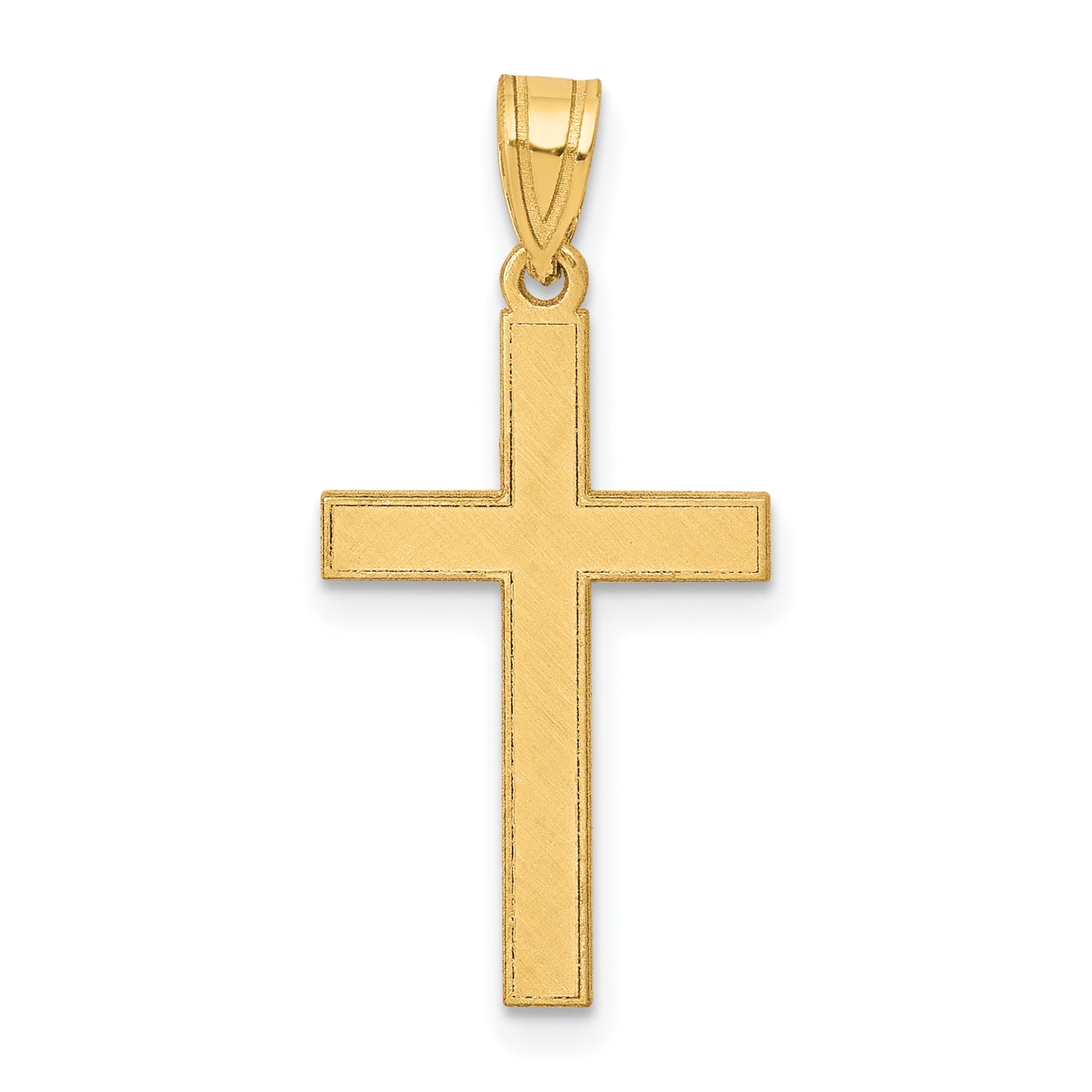 14k Yellow Gold 14k Florentine Satin Cross Pendant