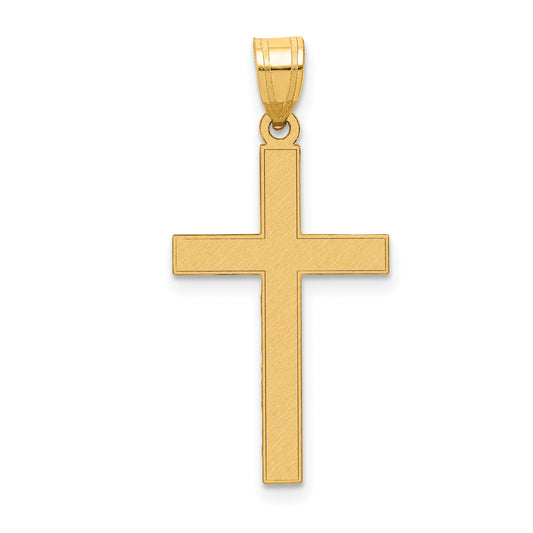 14k Yellow Gold 14k Florentine Satin Cross Pendant