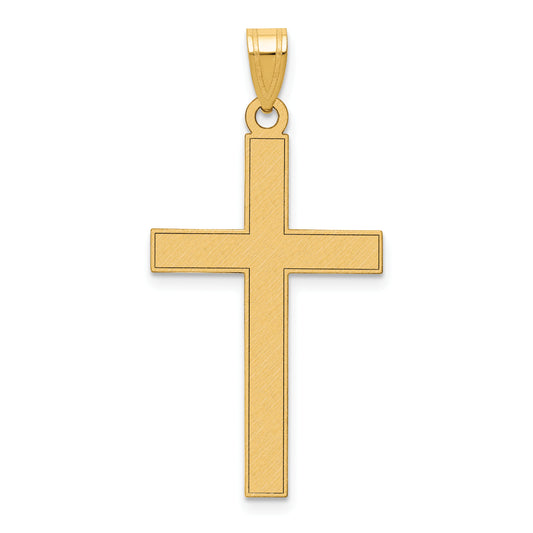 14k Yellow Gold 14k Florentine Satin Cross Pendant