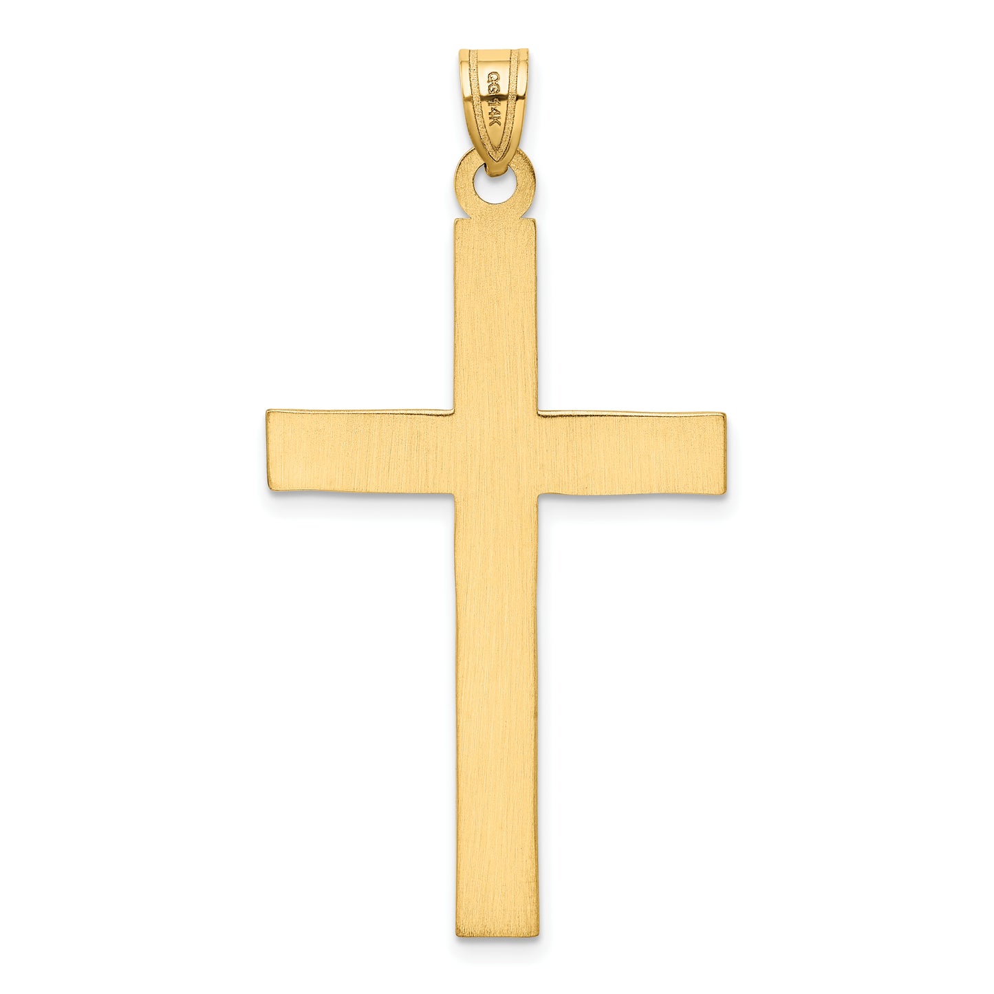 14k Yellow Gold 14k Florentine Satin Cross Pendant