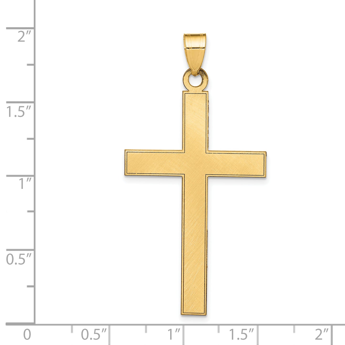 14k Yellow Gold 14k Florentine Satin Cross Pendant