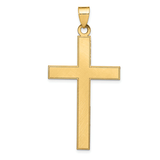 14k Yellow Gold 14k Florentine Satin Cross Pendant