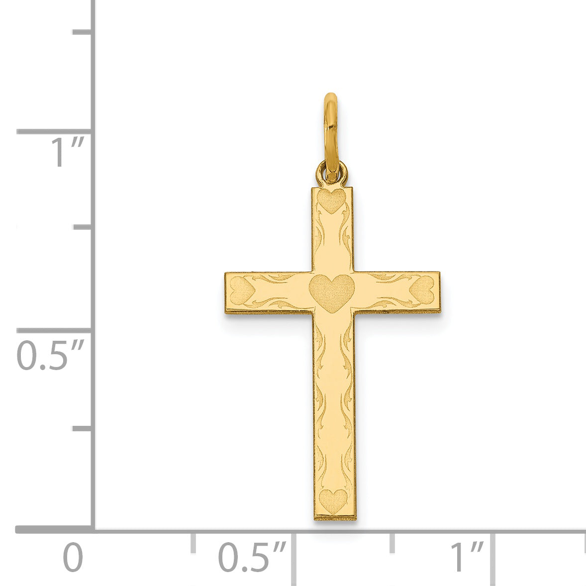 14k Yellow Gold 14K Laser Designed Cross Charm