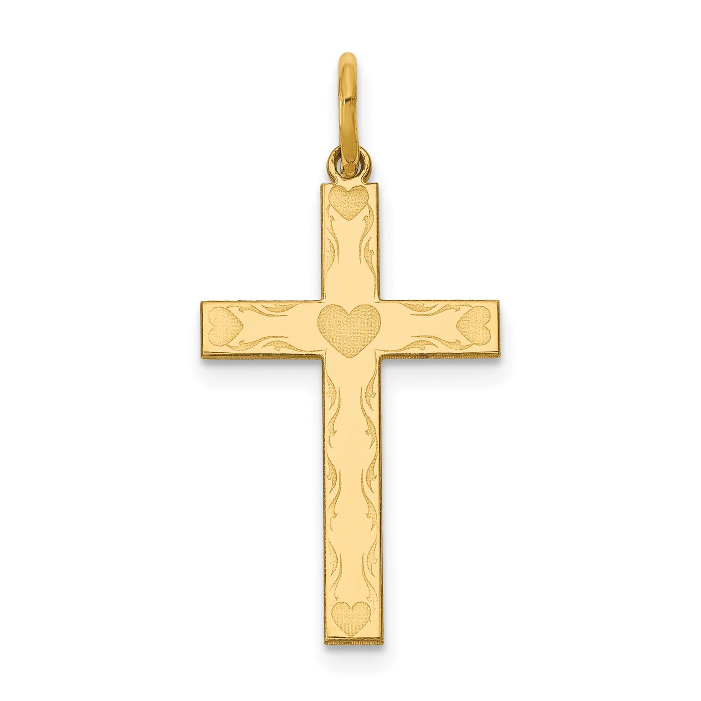 14k Yellow Gold 14K Laser Designed Cross Charm