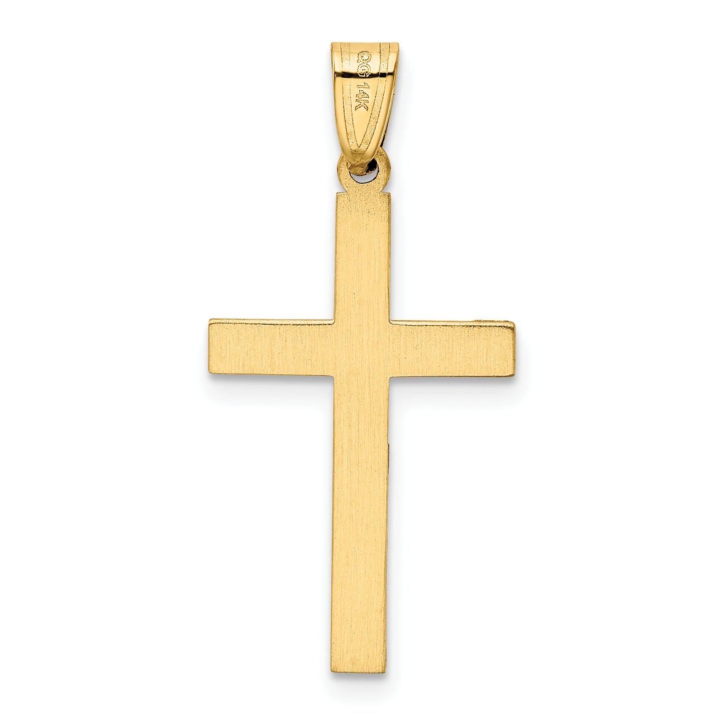 14k Yellow Gold 14k Solid Laser Etched Cross Pendant