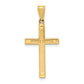 14k Yellow Gold 14k Solid Laser Etched Cross Pendant