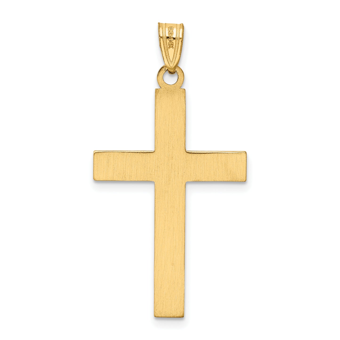 14k Yellow Gold 14k Solid Laser Etched Cross Pendant