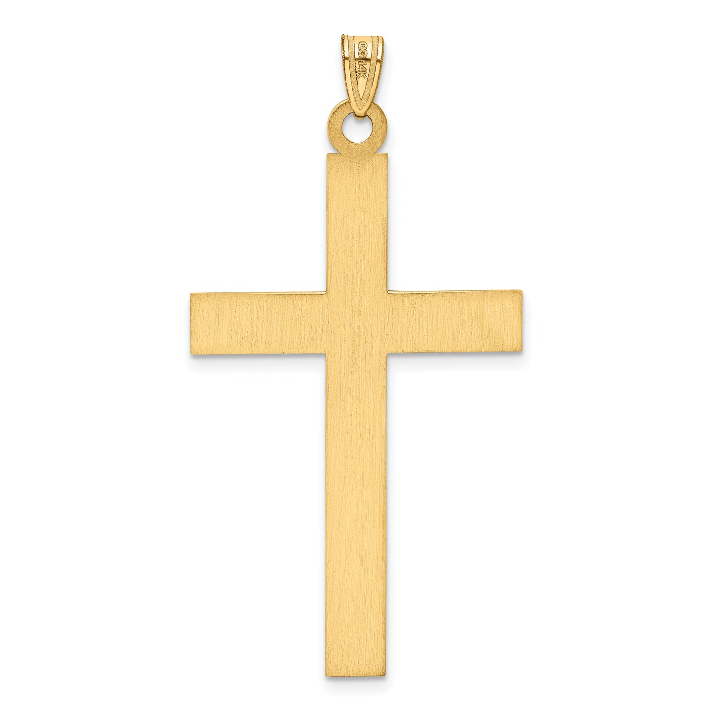 14k Yellow Gold 14k Solid Laser Etched Cross Pendant