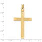 14k Yellow Gold 14k Solid Laser Etched Cross Pendant