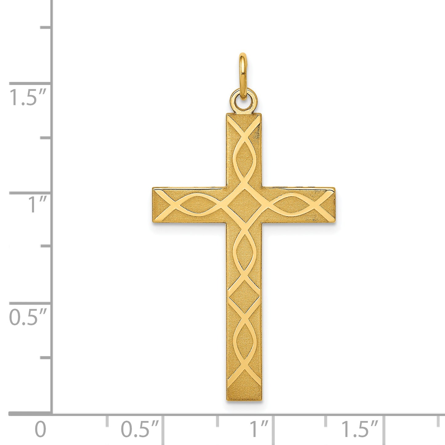 14k Yellow Gold 14K Laser Designed Cross Pendant