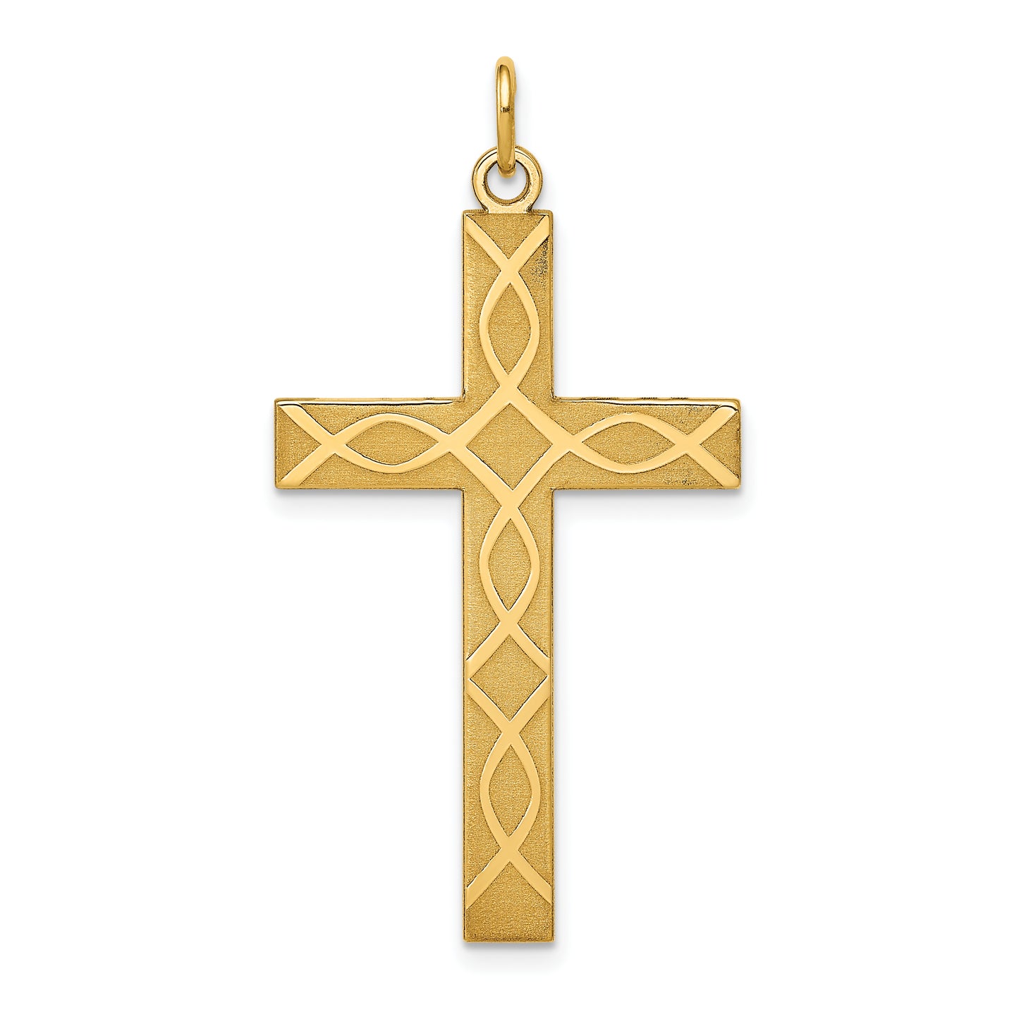 14k Yellow Gold 14K Laser Designed Cross Pendant