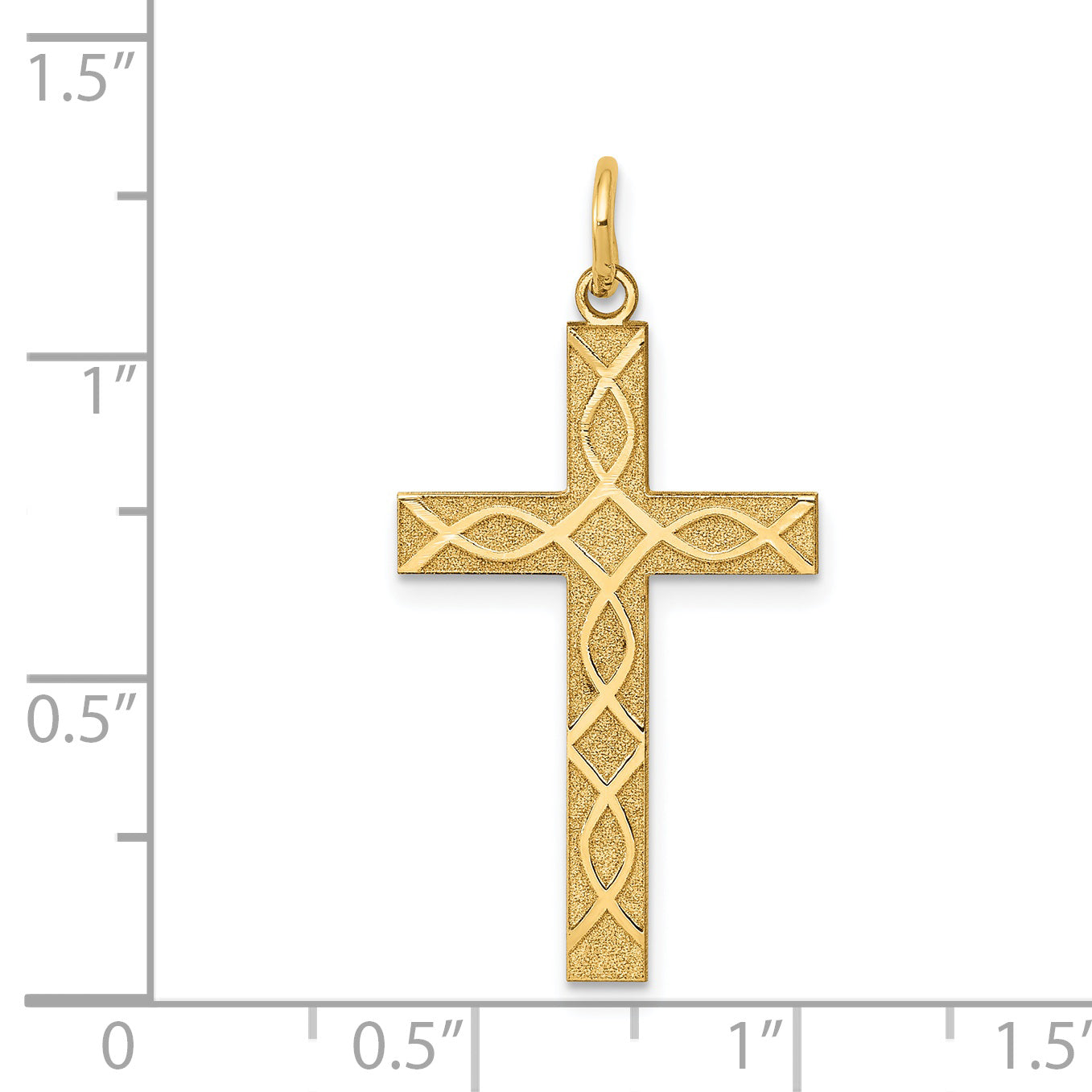 14k Yellow Gold 14K Laser Designed Cross Pendant