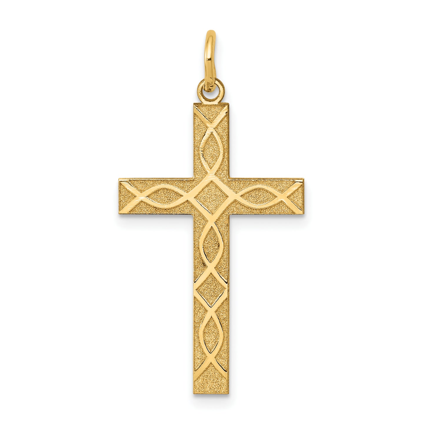 14k Yellow Gold 14K Laser Designed Cross Pendant