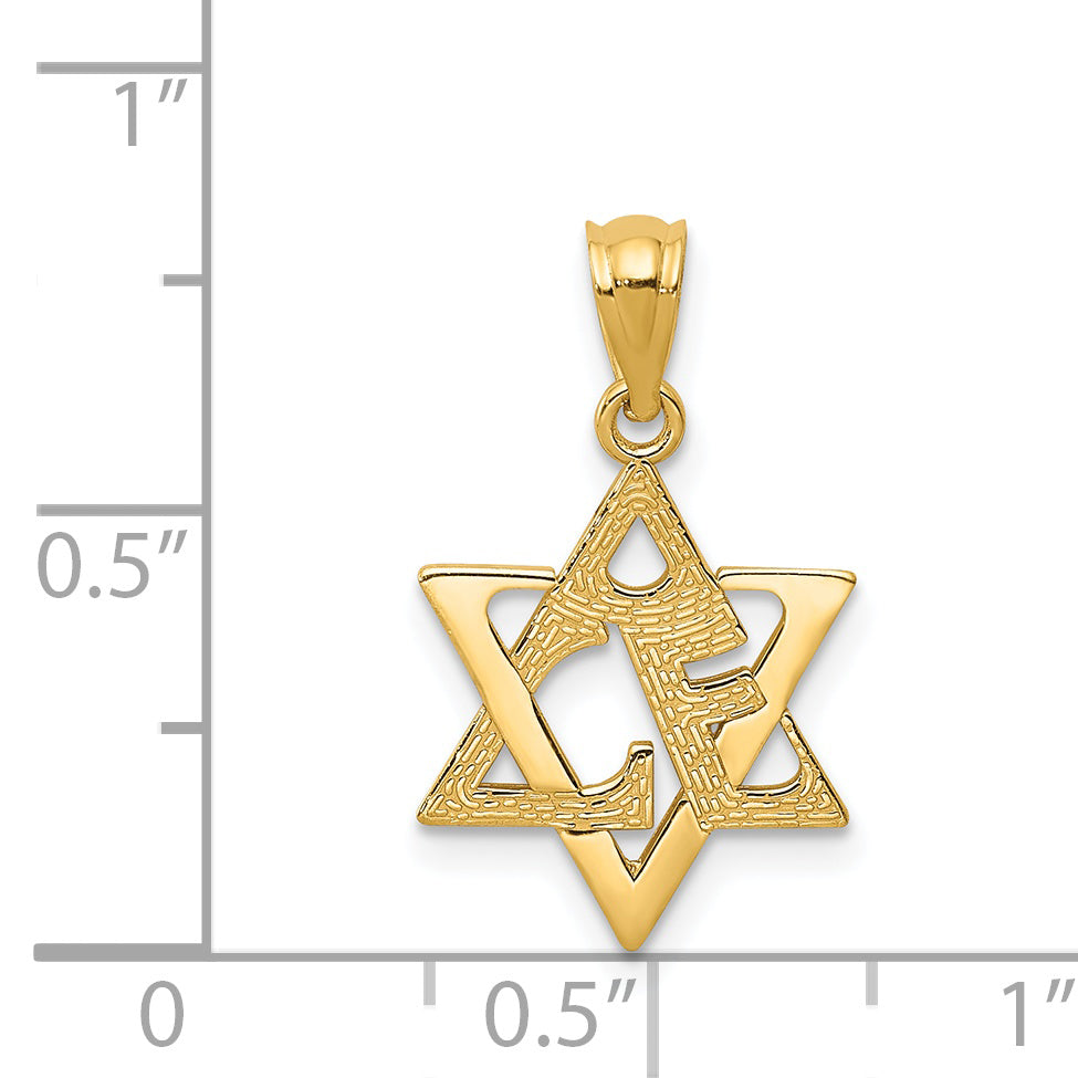 14k Yellow Gold 14k Star of David Pendant