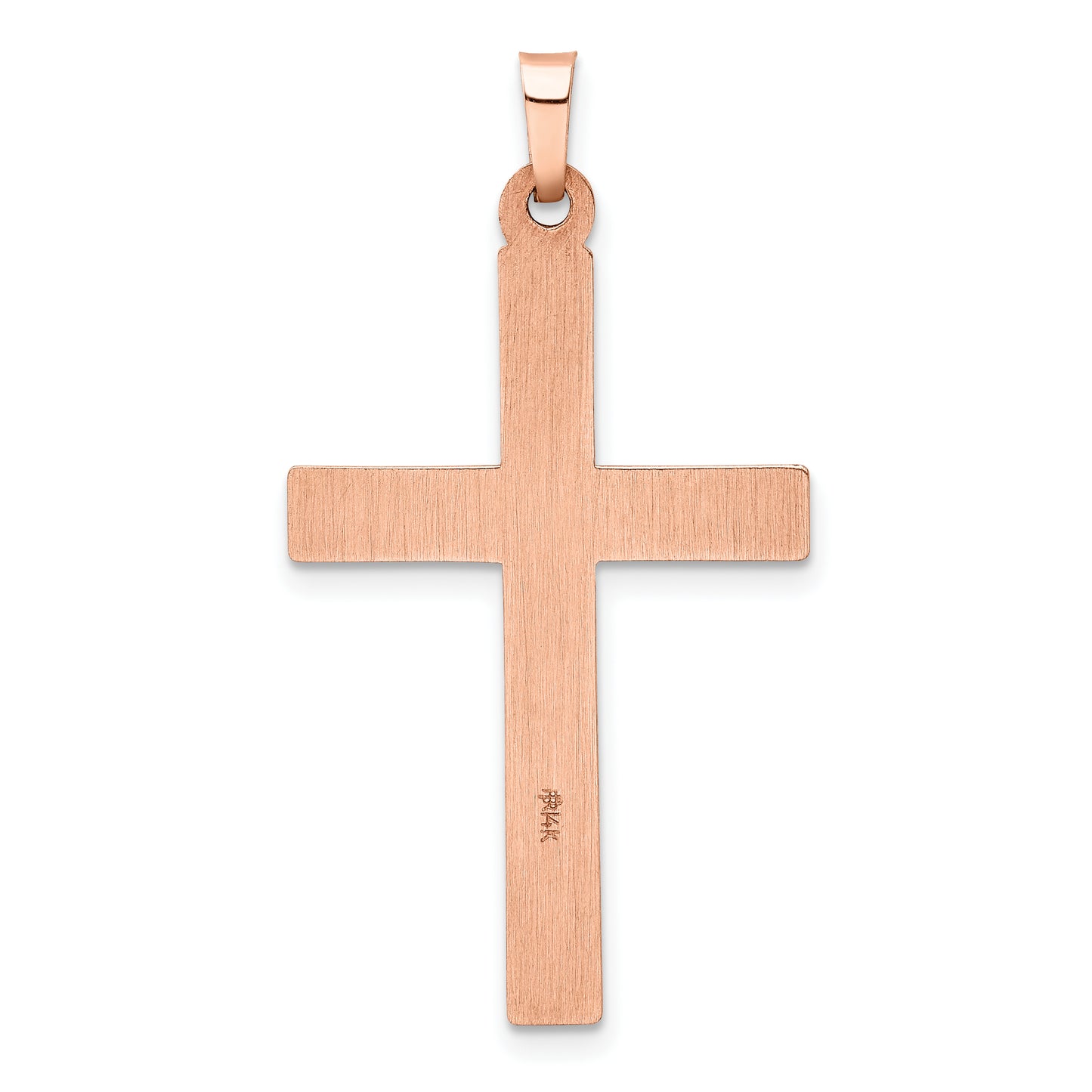 14k Rose Gold 14k Rose Gold Rhodium Cross Pendant